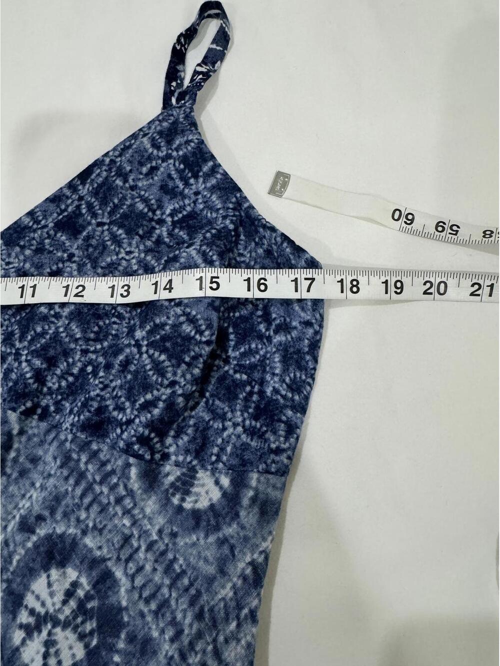 Lauren Ralph Lauren Blue Patchwork Boho Euro Summer Linen Midi Dress- Size 6 - Picture 7 of 9